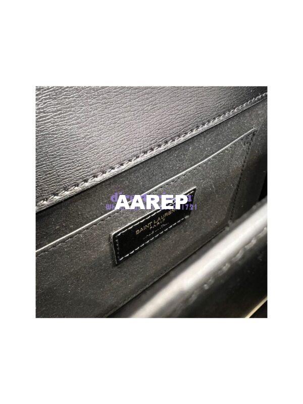 Replica YSL Saint Laurent Medium Sunset Satchel In Smooth Leather 634723 Black Blanc 11