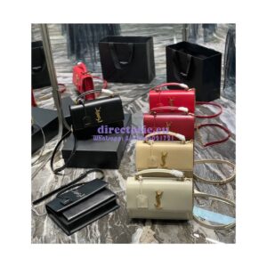 Replica YSL Saint Laurent Medium Sunset Satchel In Smooth Leather 634723 Blanc