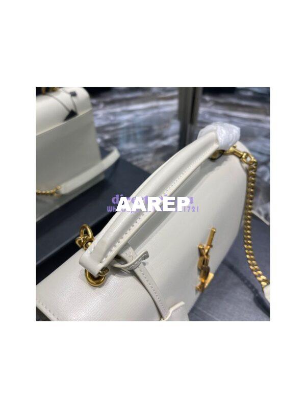 Replica YSL Saint Laurent Medium Sunset Satchel In Smooth Leather 634723 Blanc 7
