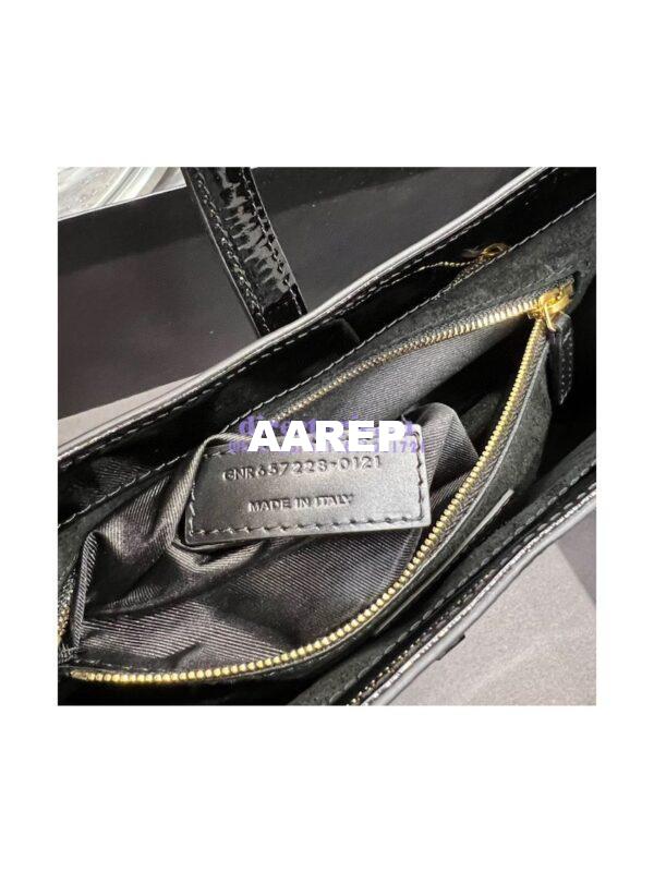 Replica YSL Saint Laurent Le 5 à 7 hobo bag in black Patent Leather 657228 12