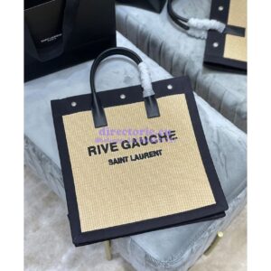 Replica YSL Saint Laurent Rive Gauche N/s Shopping Bag In Felt And Leather 631682 Beige 2