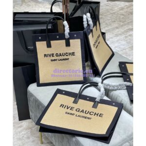 Replica YSL Saint Laurent Rive Gauche Tote Bag In Felt And Leather 499290 Beige