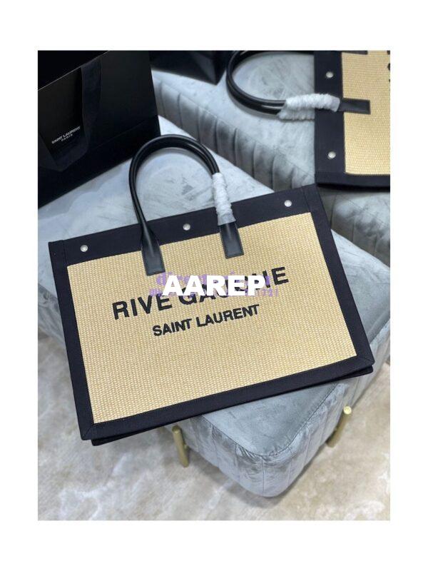 Replica YSL Saint Laurent Rive Gauche Tote Bag In Felt And Leather 499290 Beige 5