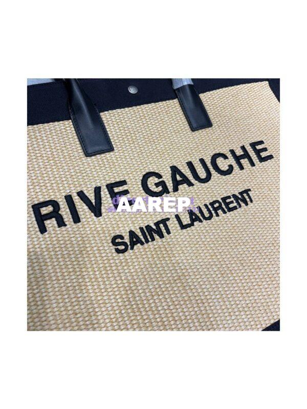 Replica YSL Saint Laurent Rive Gauche Tote Bag In Felt And Leather 499290 Beige 6