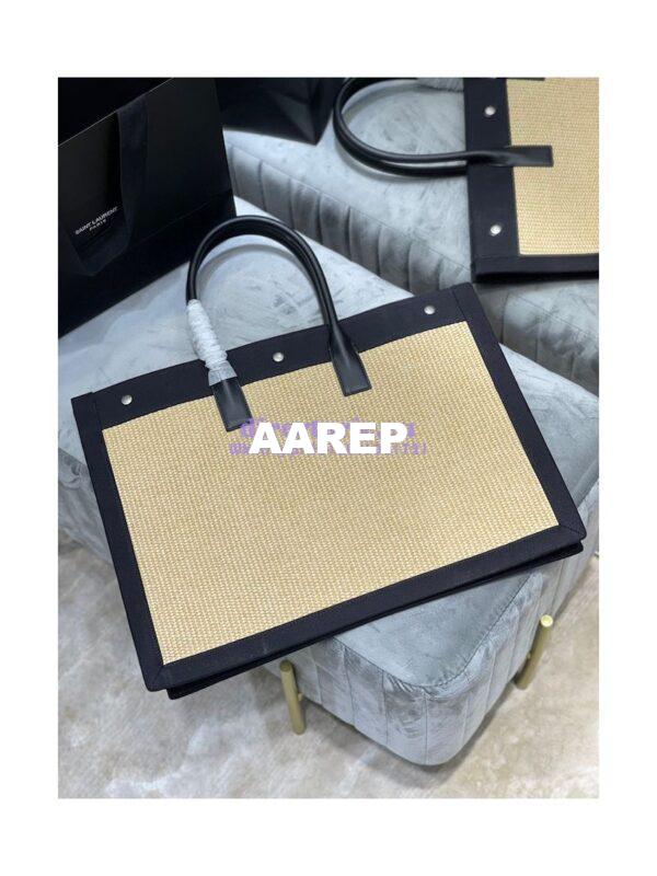 Replica YSL Saint Laurent Rive Gauche Tote Bag In Felt And Leather 499290 Beige 10