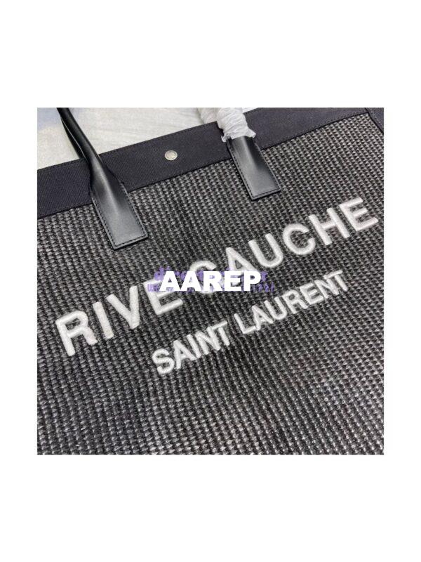 Replica YSL Saint Laurent Rive Gauche Tote Bag In Felt And Leather 499290 Black 5