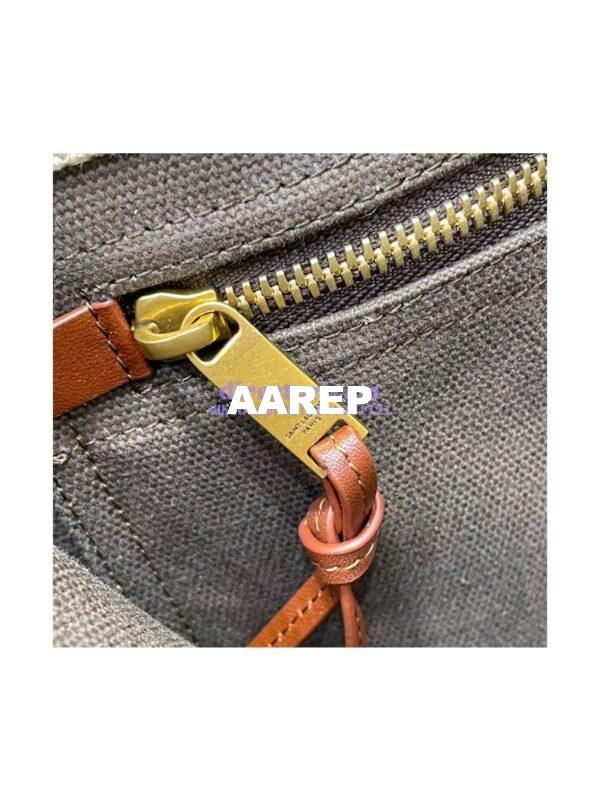 Replica YSL Saint Laurent Rive Gauche N/s Shopping Bag In Linen And Cotton 631682 Brown 11