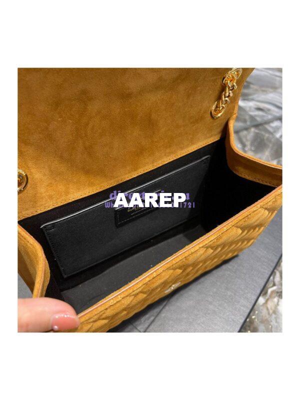 Replica YSL Saint Laurent Envelope Medium Bag In Mix Matelassé Suede Calf 600185 Cork 12