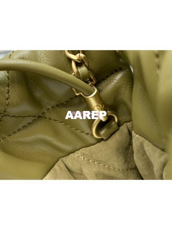 Replica Chanel Mini 22 Handbag Shiny Calfskin & Gold Metal AS3980 Green Khaki 7