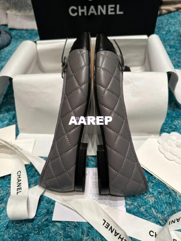 Replica Chanel Quilted Lambskin Ballerinas G02819 Grey Black 6