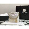Replica Chanel Mini 22 Handbag Shiny Calfskin & Silver Metal AS3980 White 2
