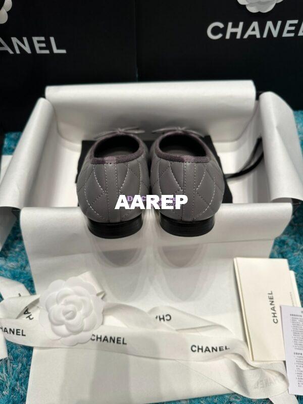 Replica Chanel Quilted Lambskin Ballerinas G02819 Grey Black 10