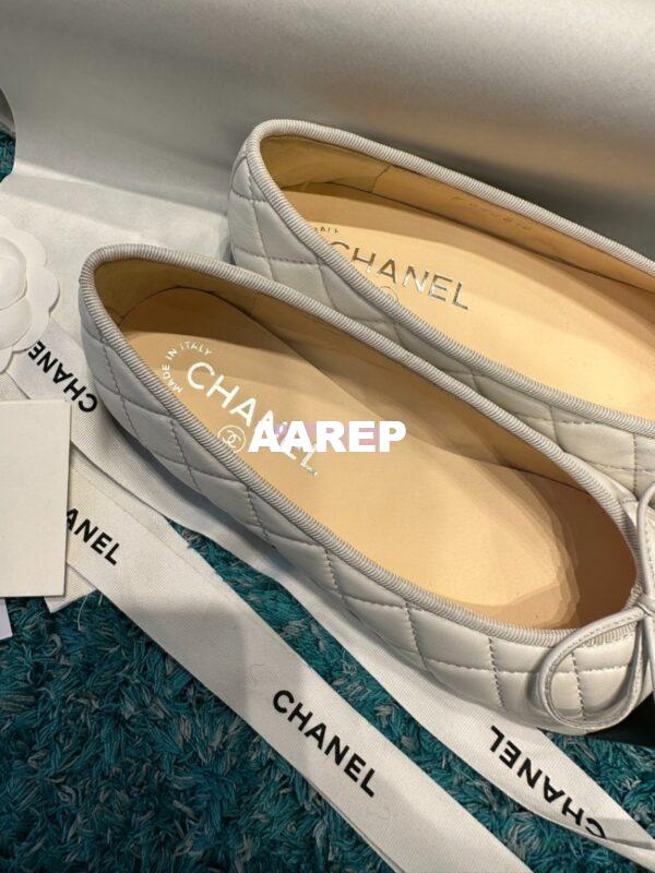 Replica Chanel Quilted Lambskin Ballerinas G02819 White Black 6