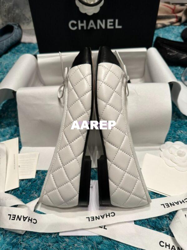 Replica Chanel Quilted Lambskin Ballerinas G02819 White Black 7