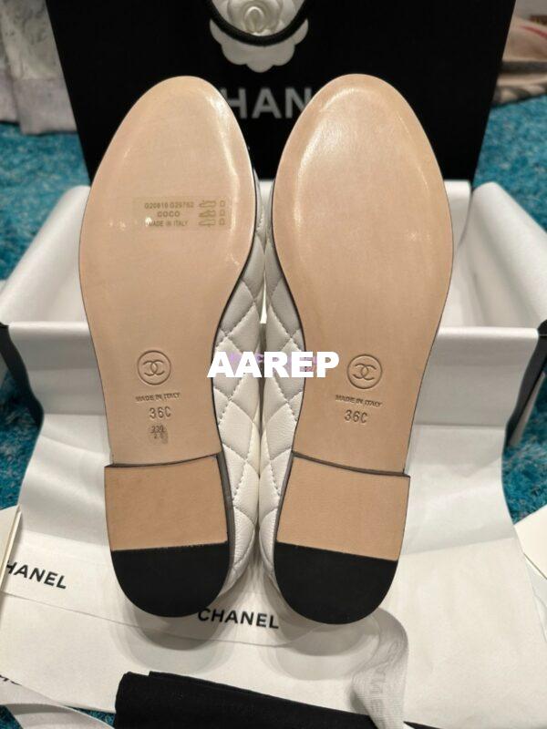 Replica Chanel Quilted Lambskin Ballerinas G02819 White Black 11