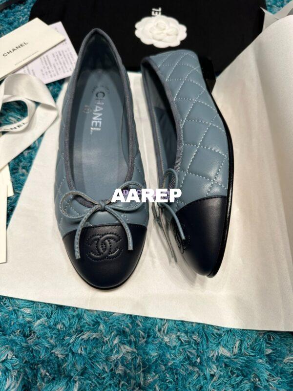 Replica Chanel Quilted Lambskin Ballerinas G02819 Blue Light Blue 3