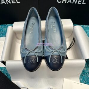 Replica Chanel Quilted Lambskin Ballerinas G02819 Blue Light Blue 2