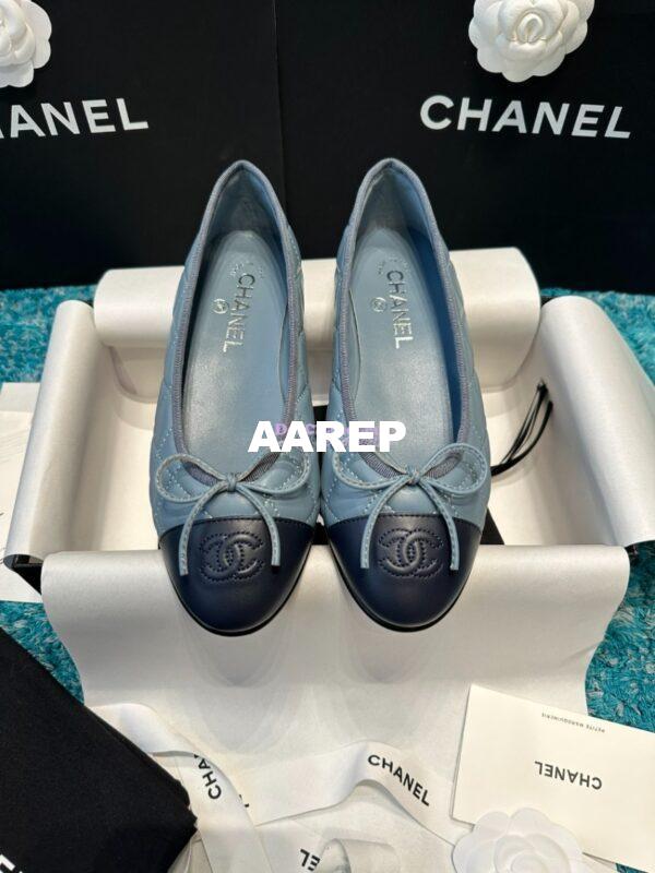 Replica Chanel Quilted Lambskin Ballerinas G02819 Blue Light Blue 4
