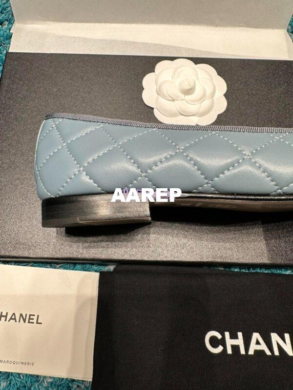 Replica Chanel Quilted Lambskin Ballerinas G02819 Blue Light Blue 9