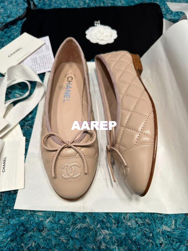 Replica Chanel Quilted Lambskin Ballerinas G02819 Blush Pink