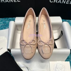Replica Chanel Quilted Lambskin Ballerinas G02819 Blush Pink 2
