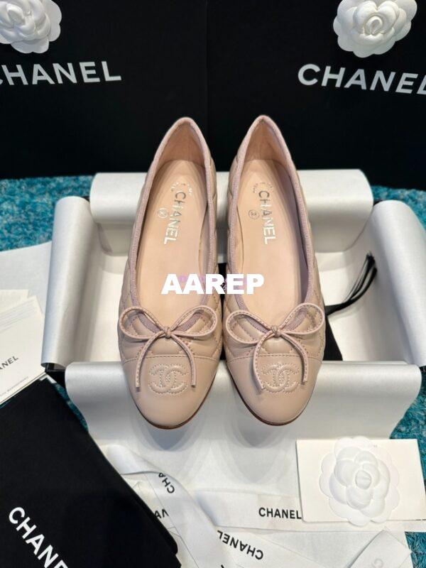 Replica Chanel Quilted Lambskin Ballerinas G02819 Blush Pink 2