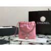 Replica Chanel Mini 22 Handbag Shiny Calfskin & Gold Metal AS3980 Light Blue 2