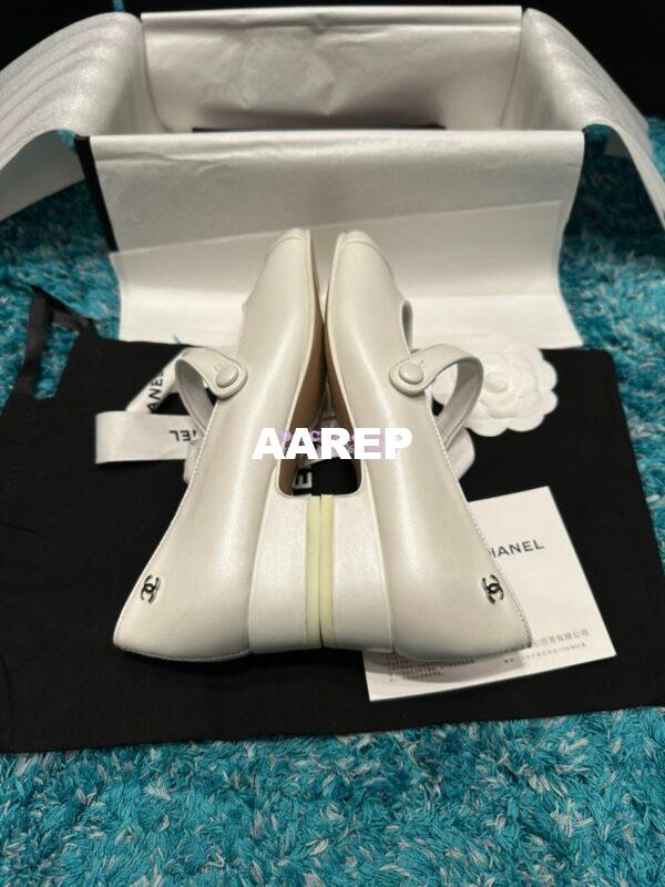 Replica Chanel 19C Mary Janes in Ivory Calfskin G34328 6