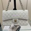 Replica Chanel 23C New CF 1112 Classic Flap Bag Qulited Grainy Caviar with Light Gold Hardware in Pale Pink (Limited Edition Colour) 2