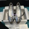 Replica Chanel 19C Mary Janes in Metallic Silver Goatskin G34328
