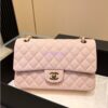 Replica Chanel 23C New CF 1112 Classic Flap Bag Qulited Grainy Caviar with Light Gold Hardware in Navy (Limited Edition Colour) 2