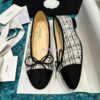 Replica Chanel Classic Lambskin Cap Toe Ballerinas G02819 Metallic Silver