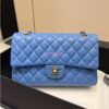 Replica Chanel 23C New CF 1112 Classic Flap Bag Qulited Grainy Caviar with Light Gold Hardware in Navy (Limited Edition Colour)