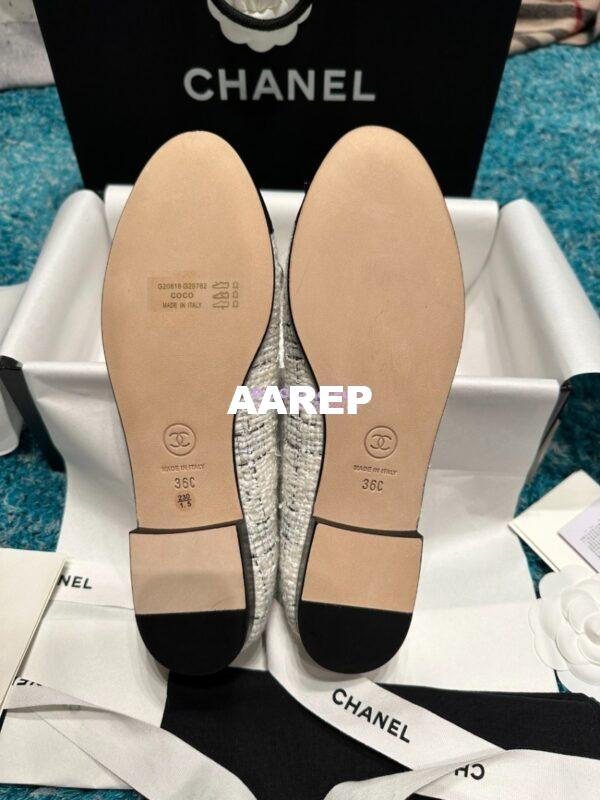 Replica Chanel Tweed and Patent Cap Toe Ballerinas G02819 WhiteBlack 8