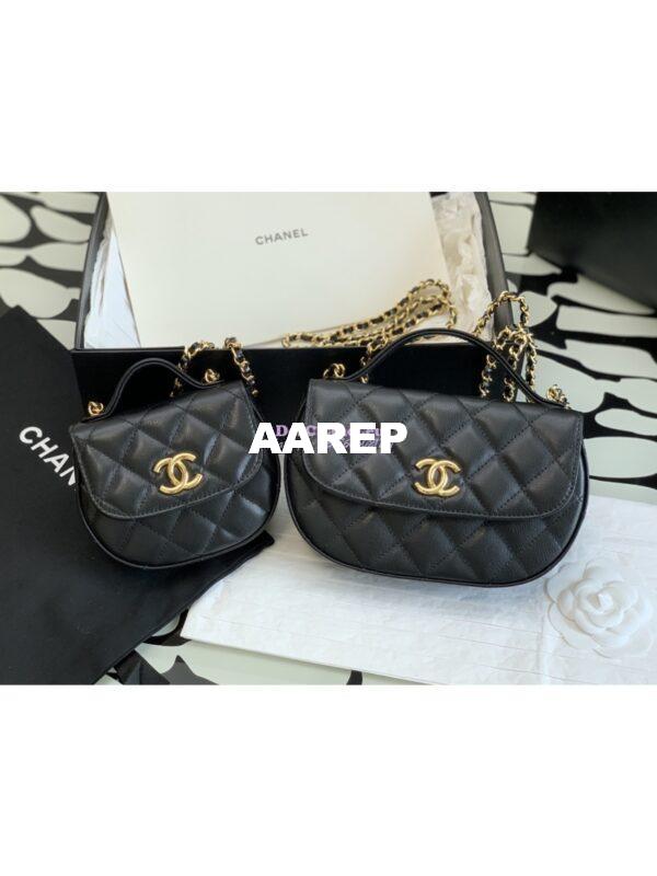 Replica Chanel Clutch With Chain Shiny Aged Calfskin AP3378 Black