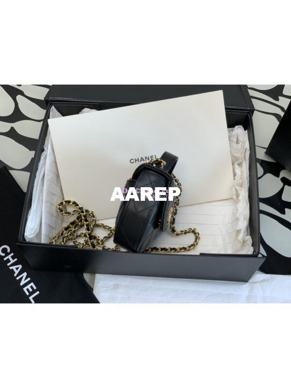 Replica Chanel Clutch With Chain Shiny Aged Calfskin AP3378 Black 4