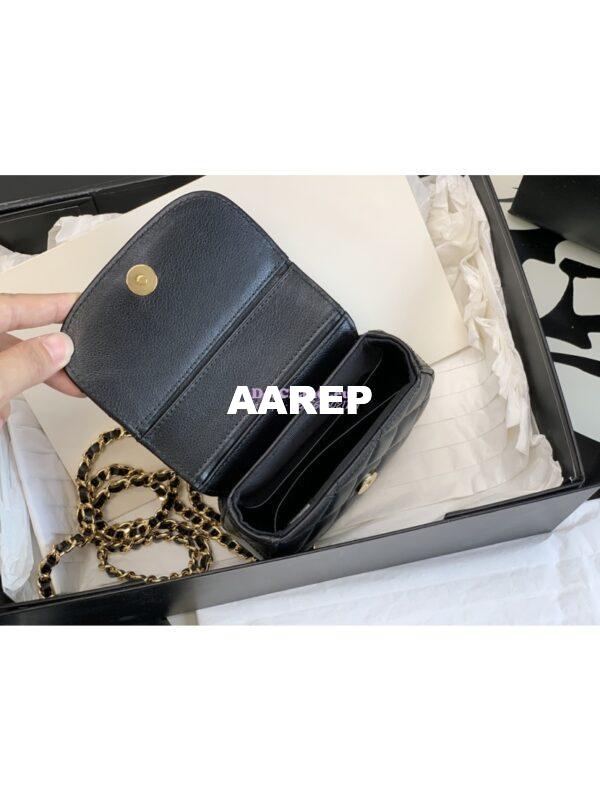 Replica Chanel Clutch With Chain Shiny Aged Calfskin AP3378 Black 7