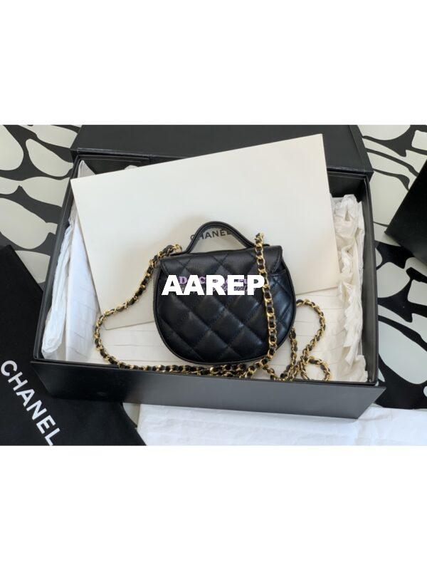 Replica Chanel Clutch With Chain Shiny Aged Calfskin AP3378 Black 9
