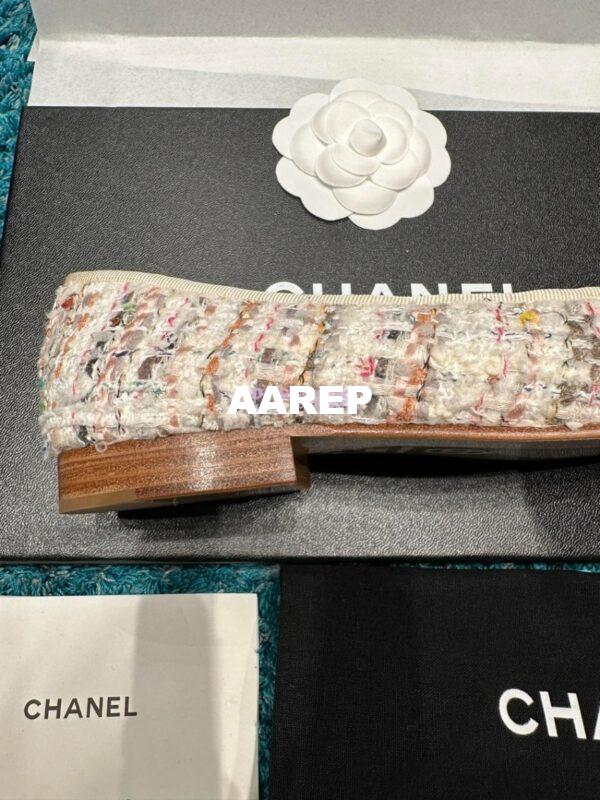 Replica Chanel Tweed and Lambskin Cap Toe Ballerinas G02819 Ivory Multicolor 6