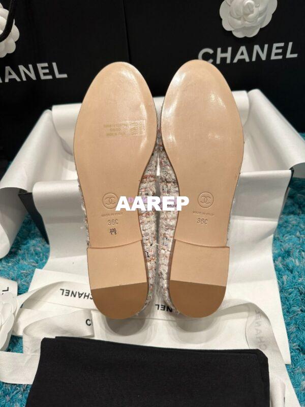 Replica Chanel Tweed and Lambskin Cap Toe Ballerinas G02819 Ivory Multicolor 8