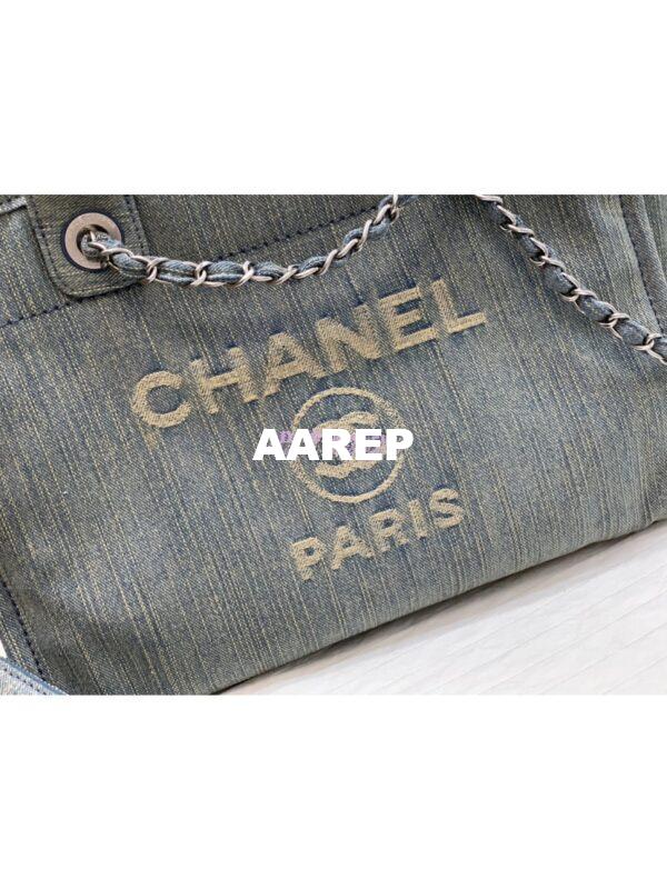 Replica Chanel Small Tote 2 in 1 Washed Denim & Woolen Deauville Bag AS3351 Denim Vintage Blue 5