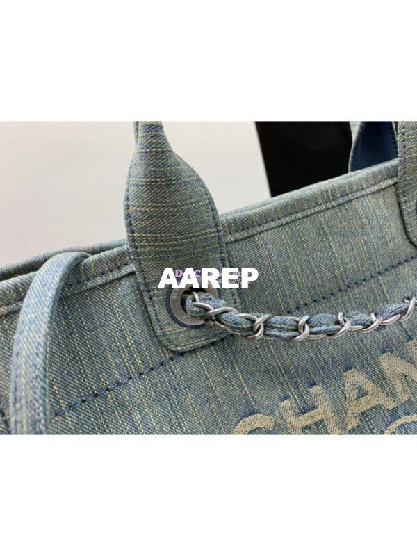 Replica Chanel Small Tote 2 in 1 Washed Denim & Woolen Deauville Bag AS3351 Denim Vintage Blue 7