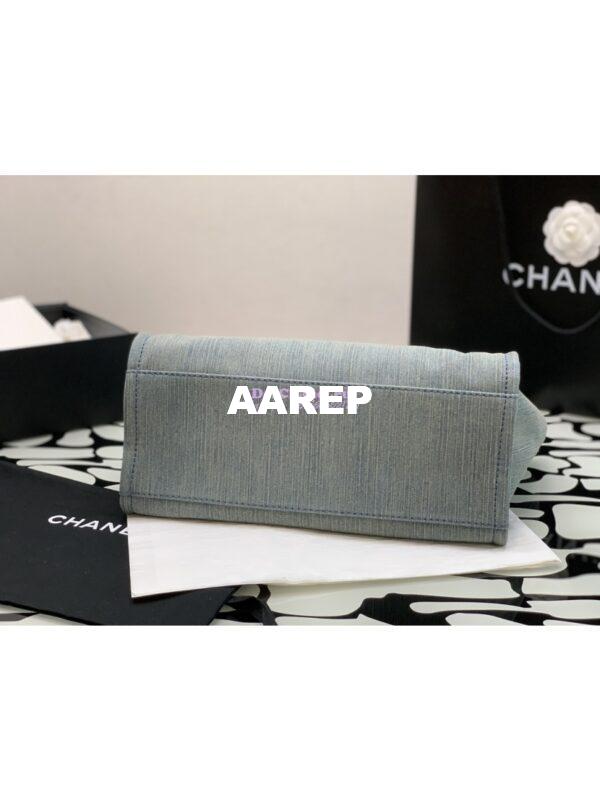 Replica Chanel Small Tote 2 in 1 Washed Denim & Woolen Deauville Bag AS3351 Denim Vintage Blue 11