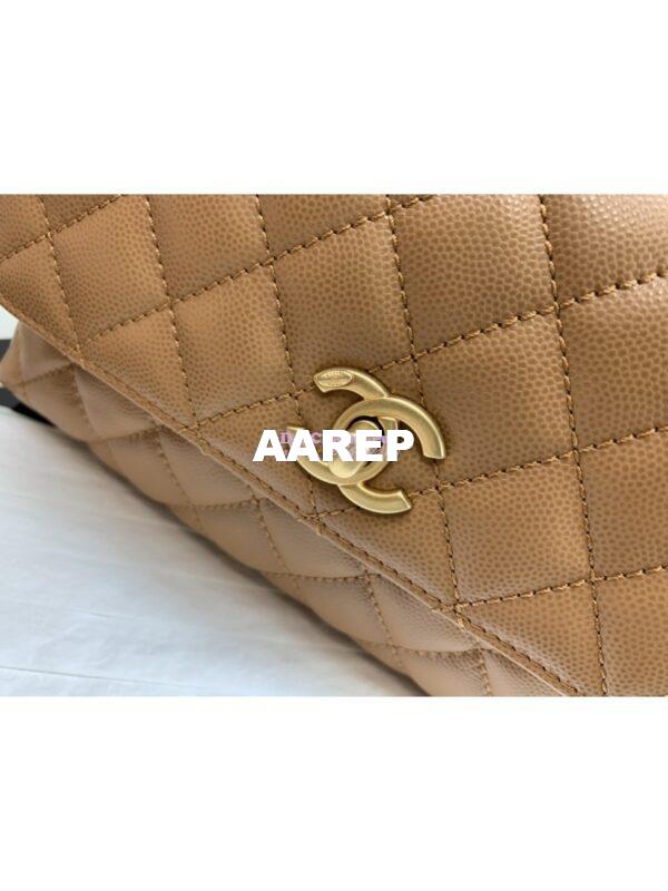 Replica Chanel Coco Bag Braided Handle in Caviar with Edge Stitching 92990 Camel 6