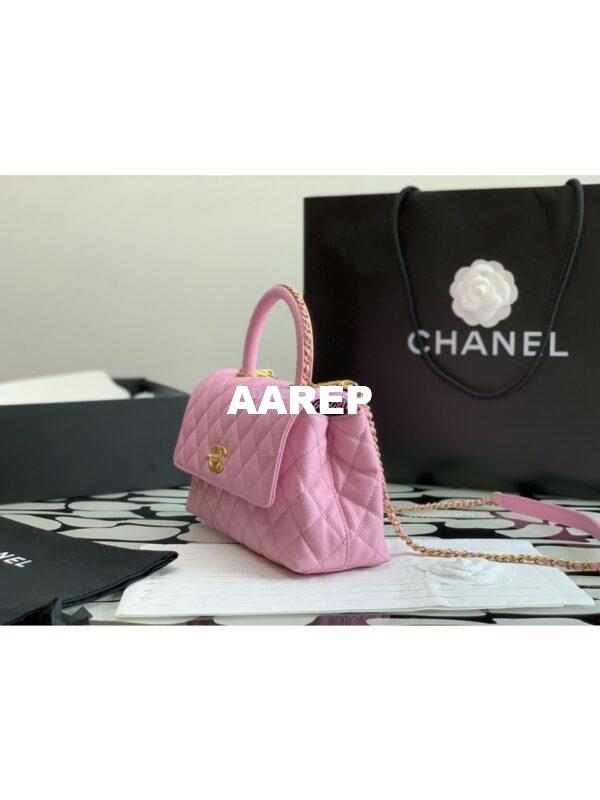 Replica Chanel Coco Bag Braided Handle in Caviar with Edge Stitching 92990 Pink 6