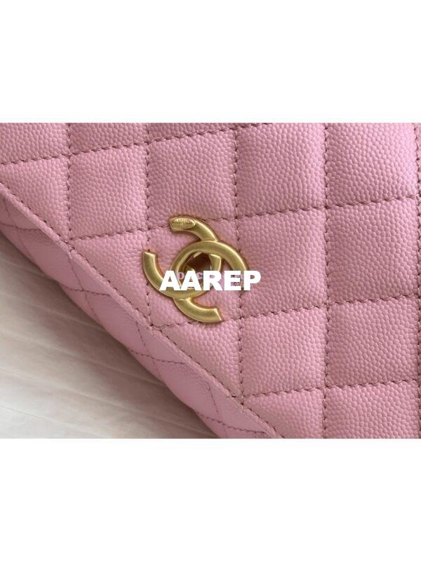 Replica Chanel Coco Bag Braided Handle in Caviar with Edge Stitching 92990 Pink 7