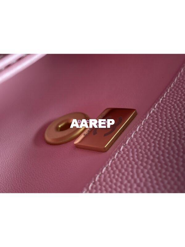 Replica Chanel Coco Bag Braided Handle in Caviar with Edge Stitching 92990 Pink 9