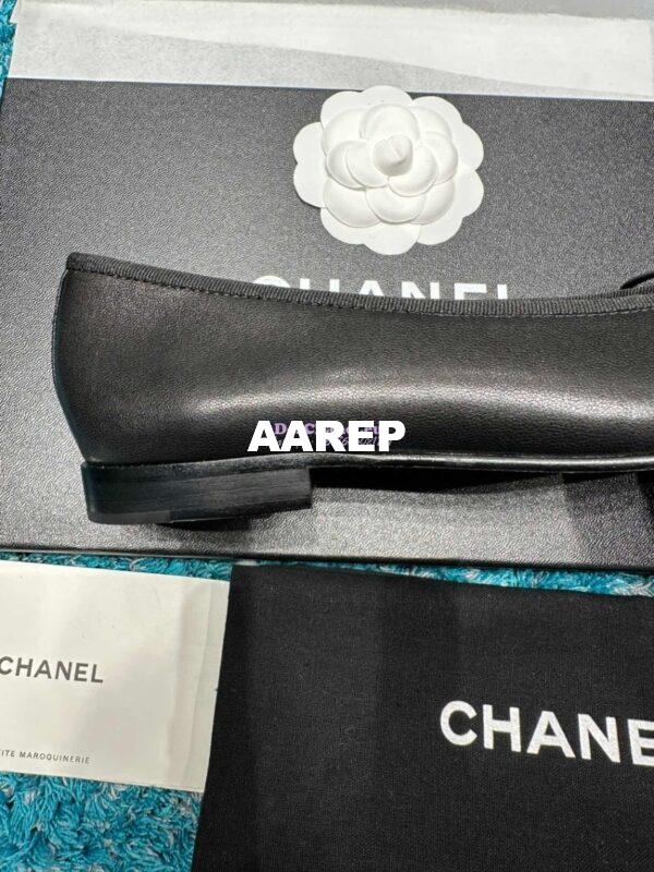 Replica Chanel Classic Lambskin and Grossgrain Cap Toe Ballerinas G02819 Black 6