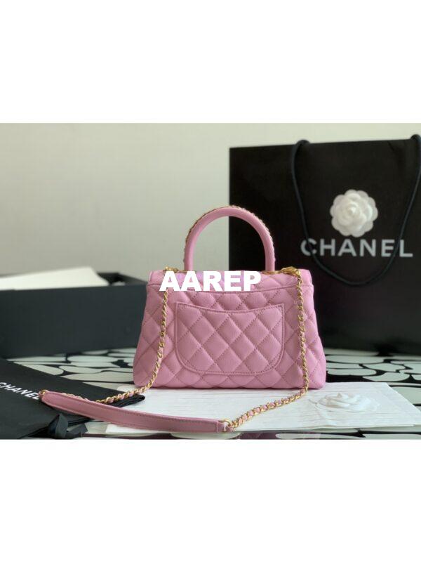 Replica Chanel Coco Bag Braided Handle in Caviar with Edge Stitching 92990 Pink 10