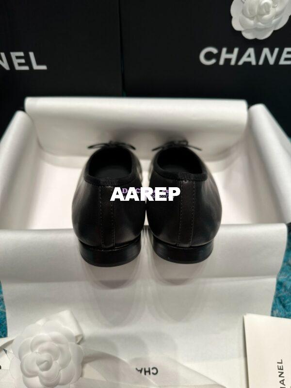 Replica Chanel Classic Lambskin and Grossgrain Cap Toe Ballerinas G02819 Black 7